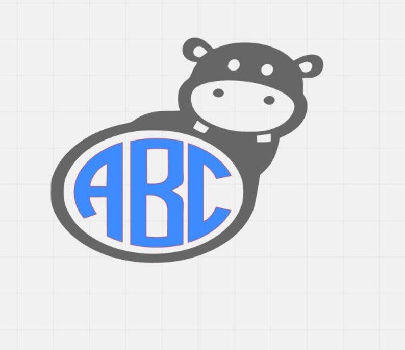 Download Baby Hippo Monogram Monogram Svg File Monogram Cut FileSvg ...