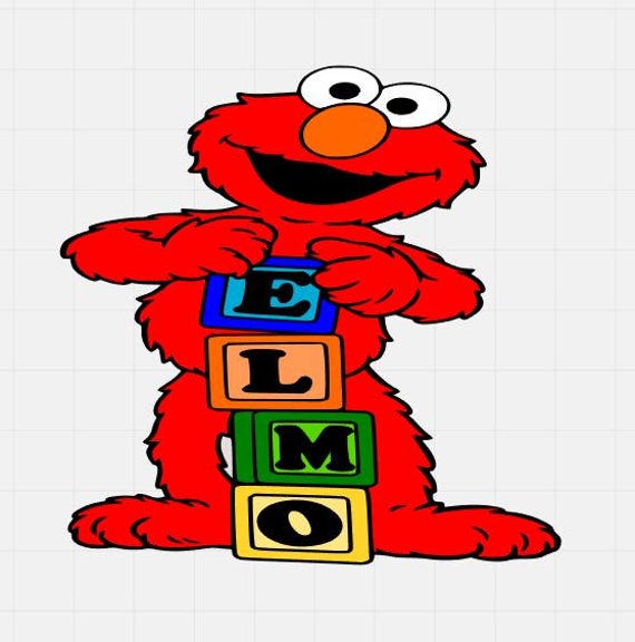 Download Elmo With Blocks Svg File Svg Cutting File Sesame Street ...