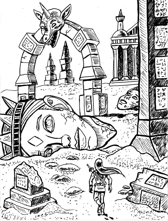 pic Easy Ancient Ruins Drawing etsy