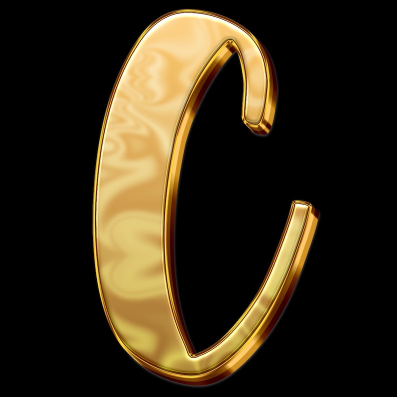 Cs Gold Lettering Gold Calligraphy Alphabet, PNG Letter Clipart (digital Download) - Etsy