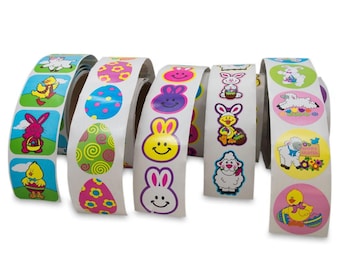 Set of 5 Rolls with 500 Easter Stickers