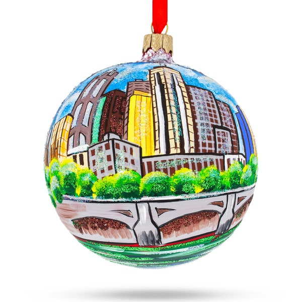 Melbourne, Australia Glass Ball Christmas Ornament 4 Inches