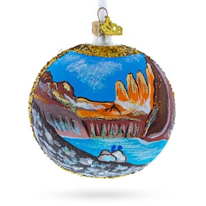 Torres del Paine National Park, Chile Glass Christmas Ornament