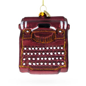 Nostalgic Antique Typewriter - Blown Glass Christmas Ornament