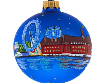 London, United Kingdom Glass Christmas Ornament 3.25 Inches