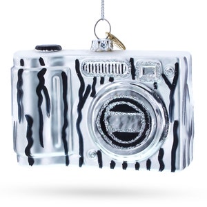 Classic Camera for Photography Enthusiasts - Blown Glass Christmas Ornament