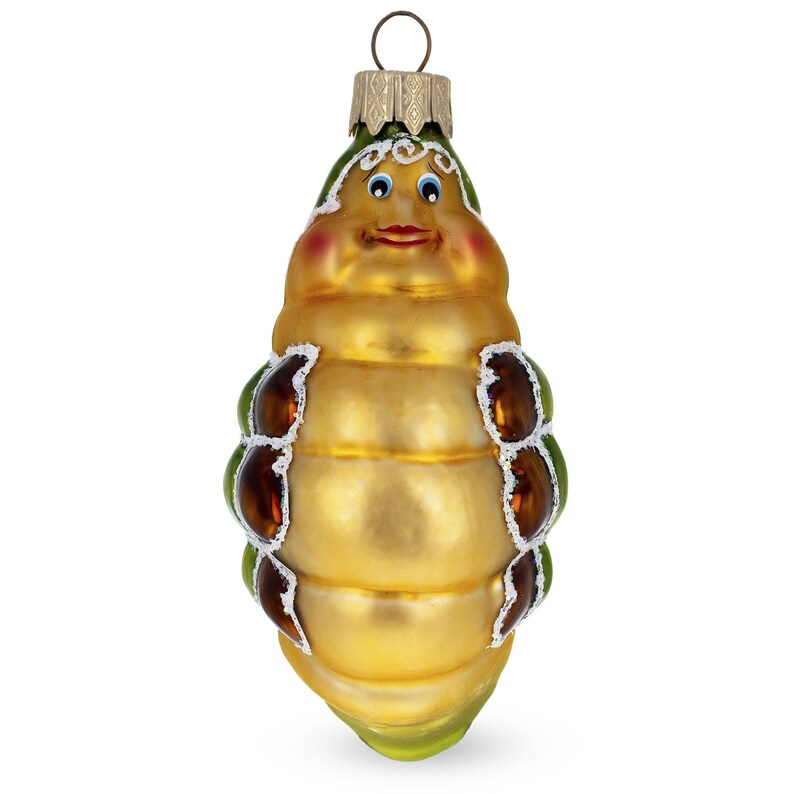 BestPysanky Caterpillar Glass Christmas Ornament