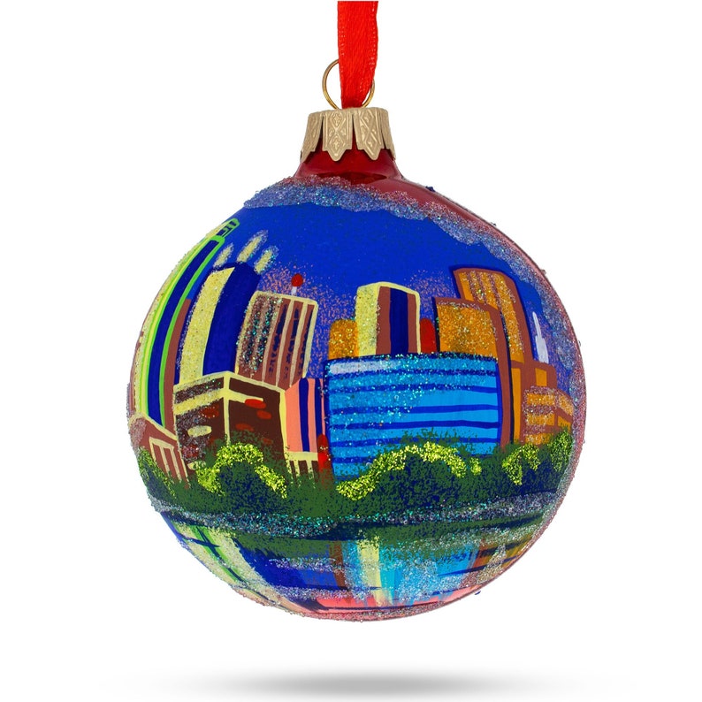 Texas USA Glass Christmas Ornament BestPysanky Dallas