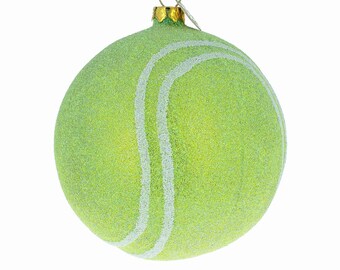 Vivid Tennis Ball - Blown Glass Christmas Ornament