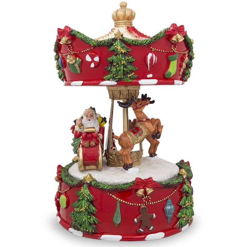 7 Animated Rotating Carousel Santa and Reindeer | Etsy