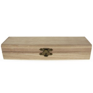 Unfinished Wooden Jewelry or Storage Trinket Gift Box Chest with Clasp DIY Unpainted Craft 7.8 Inches