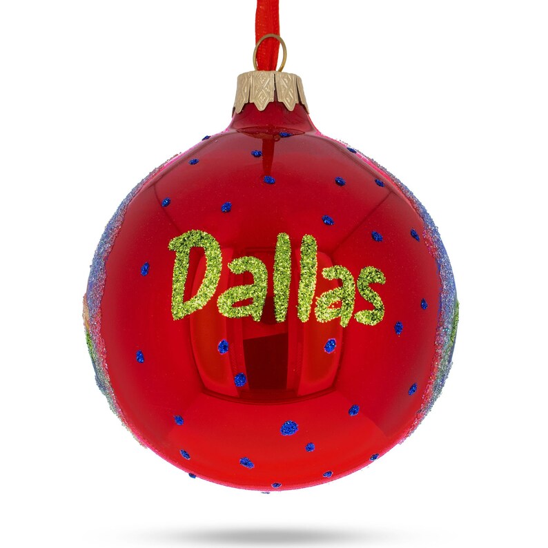 Texas USA Glass Christmas Ornament BestPysanky Dallas