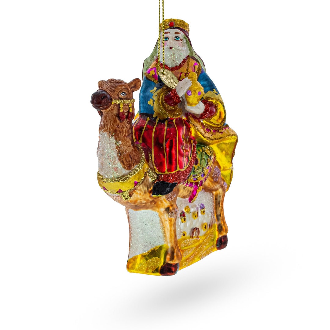 Wiseman on a Camel Blown Glass Christmas Ornament Etsy