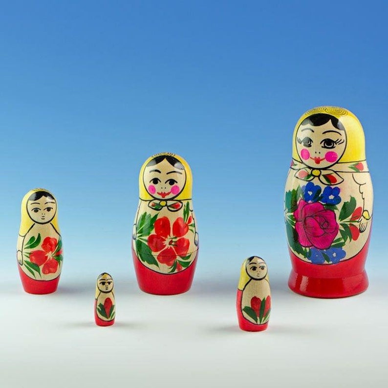 Bestpysanky Set of 5 Blank Unpainted Wooden Nesting Dolls 5.75 Etsy
