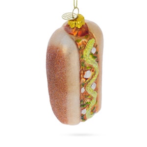 Savory Hot Dog Delight - Blown Glass Christmas Ornament