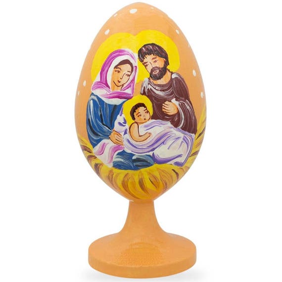 Joseph and Jesus Nativity Scene Wooden Nesting Dolls 5.75 Inches Mary