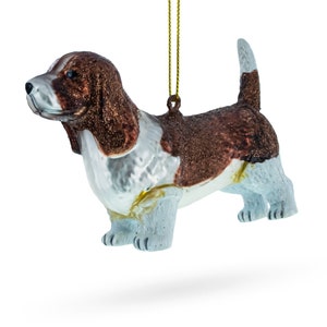 Playful Beagle - Blown Glass Christmas Ornament