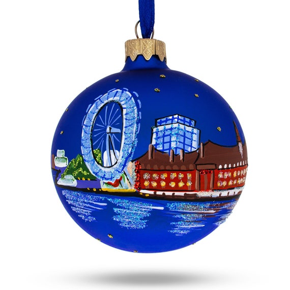 London United Kingdom Glass Christmas Ornament Etsy