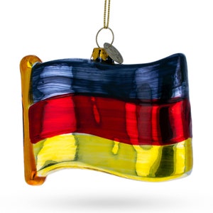 Waving Flag of Germany - Blown Glass Christmas Ornament