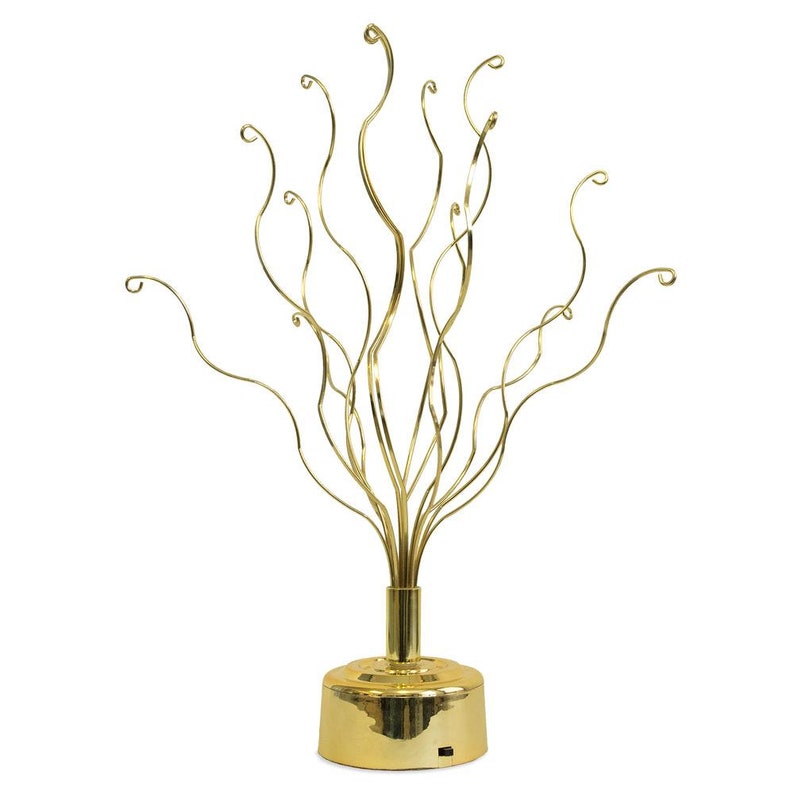 Tree Branches Gold Tone Metal 14 Ornaments Stand 17 Inches
