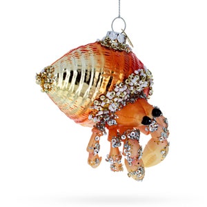 Orange Crab - Blown Glass Christmas Ornament