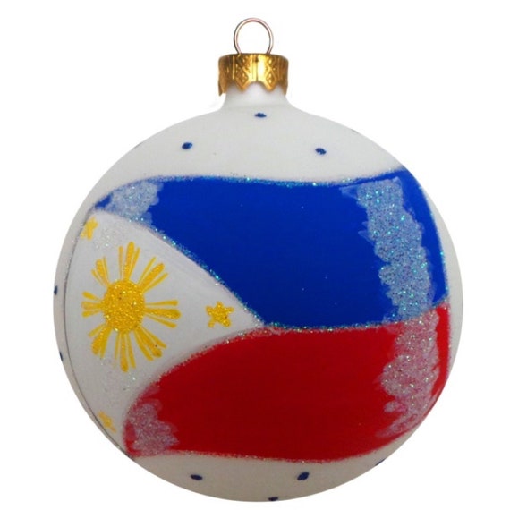 Flag of Philippines Glass Ball Christmas Ornament 4 Inches - Etsy ...