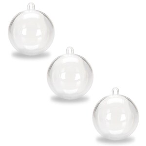 Buy Online Gift Shop Set of 3 Openable Fillable Clear Plastic Ball Christmas Ornaments DIY Craft 4 Inches