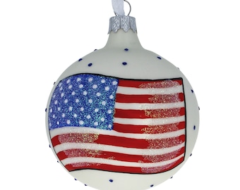 Details about   America United We Stand USA Flag 3” Blue Bulb Ball Christmas Ornament New In Box