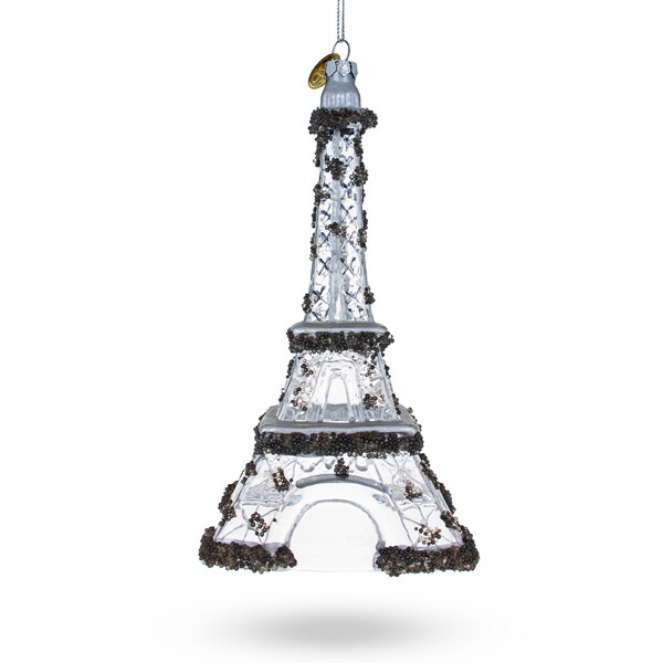Iconic Eiffel Tower, Paris - Blown Glass Christmas Ornament