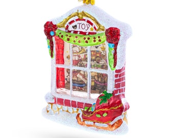 Winter Wonderland Toy House - Blown Glass Christmas Ornament