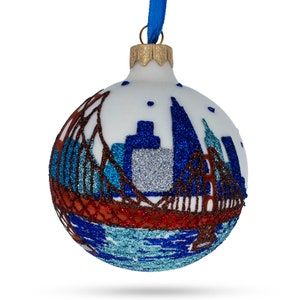 San Francisco, California, USA Glass Christmas Ornament 3.25 Inches