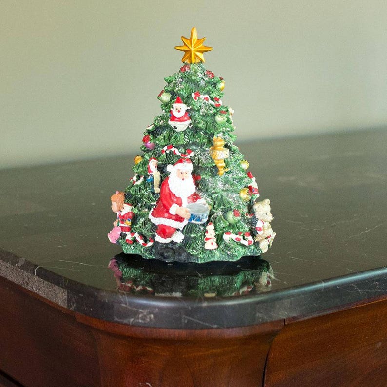 7.5 Rotating Tabletop Christmas Tree Figurine With Music Etsy
