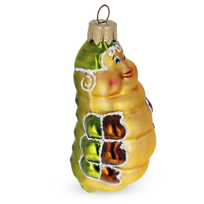 BestPysanky Caterpillar Glass Christmas Ornament