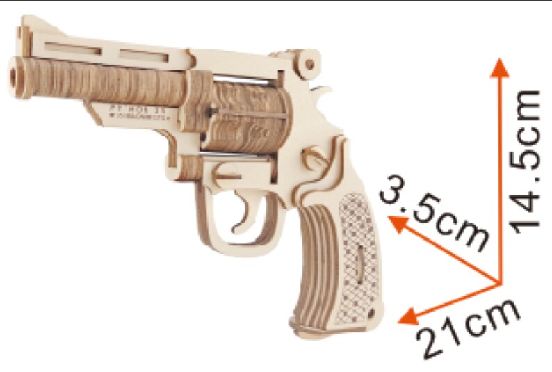 BestPysanky M19 Revolver Gun Model Kit Wooden LaserCut 3D Etsy