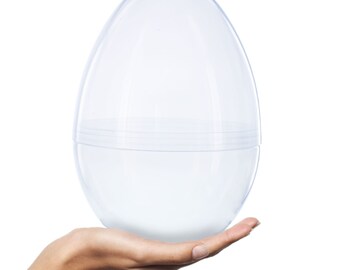 Huevo de Pascua de plástico transparente gigante, tamaño gigante, transparente, 10 pulgadas