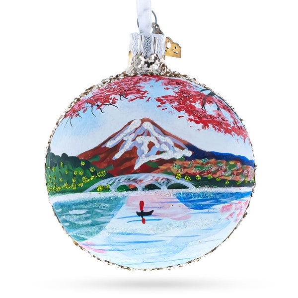 Mount Fuji, Japan Glass Ball Christmas Ornament 3.25 Inches