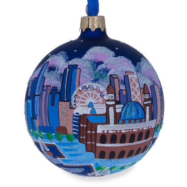 Navy Pier, Chicago, Illinois Glass Ball Christmas Ornament 3.25 Inches