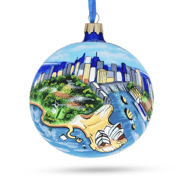 Sydney Australia Glass Christmas Ornament 4 Inches Etsy