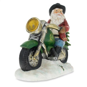 8.5 Western Cowboy Santa on a Motorcycle LED Light | Etsy