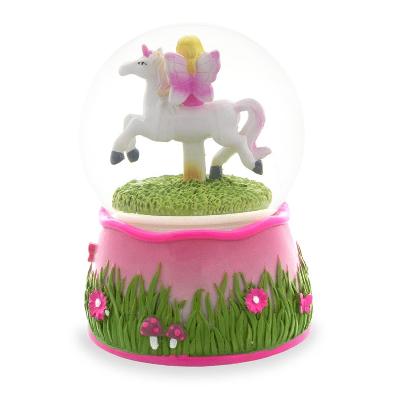 Fairy Riding Unicorn Musical Snow Globe Etsy