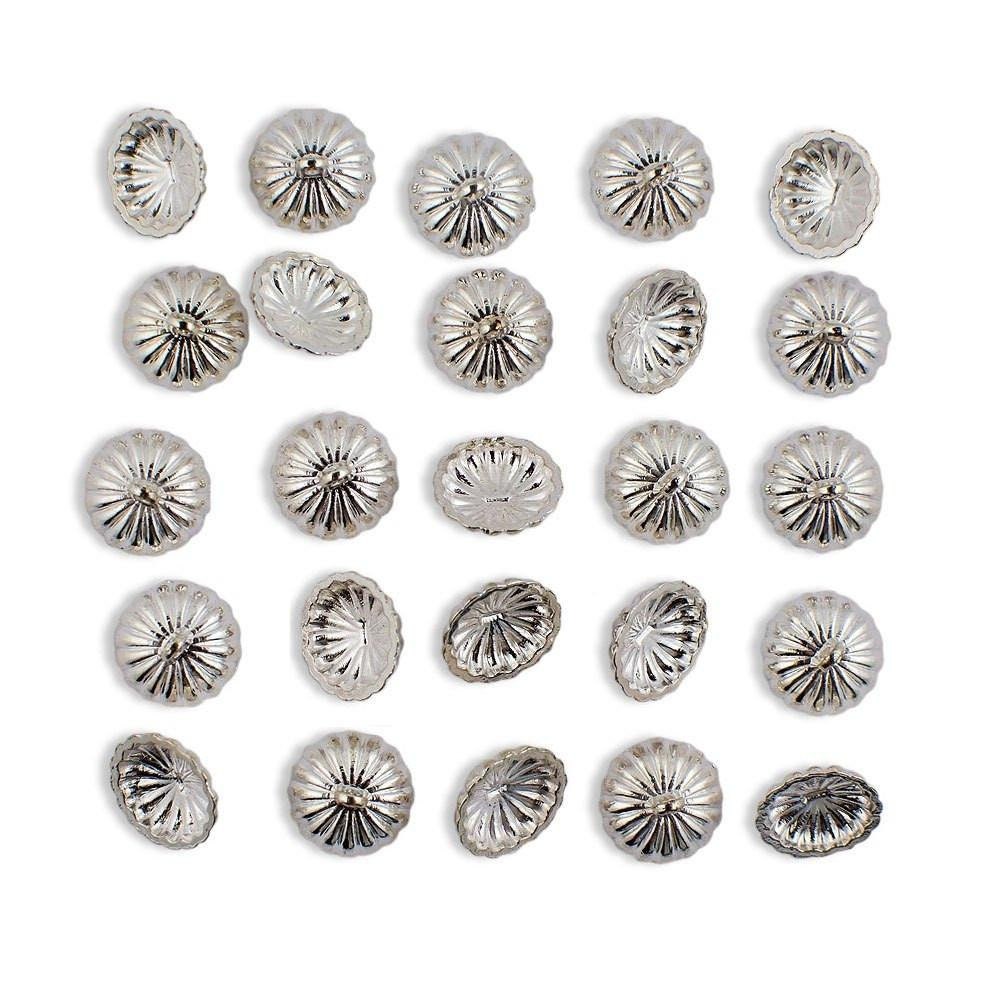 12 mm Christmas Ornament Caps from Germany ~ Set of 10 ~ Silver