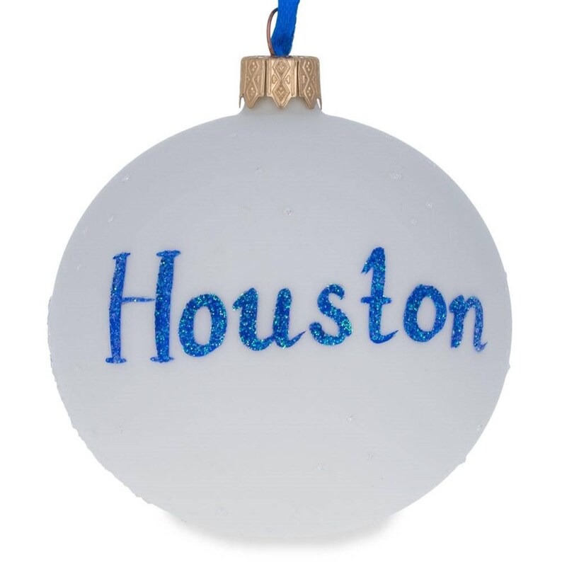 BestPysanky Houston Texas Glass Ball Christmas Ornament 3.25 Inches