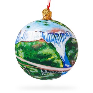 Victoria Falls, Republic of Zimbabwe Glass Ball Christmas Ornament 4 Inches