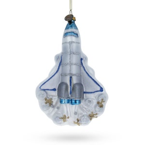 Astronaut's Odyssey: Space Shuttle Take-off - Blown Glass Christmas Ornament