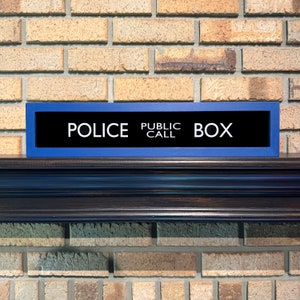 Police Call Box Framed Sign TARDIS Doctor Who non lighted image 1