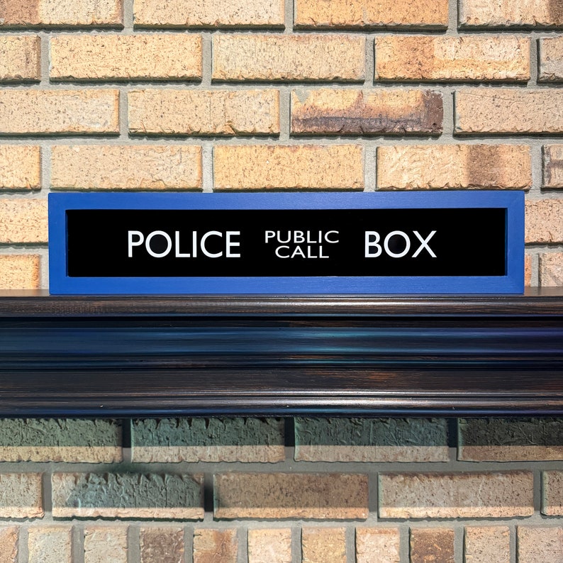 Police Call Box Framed Sign TARDIS Doctor Who non lighted image 1