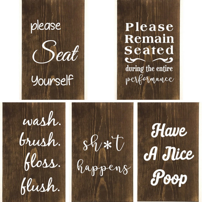 Single Wooden Bathroom Sign Wall Decor Bathroom Humor Etsy