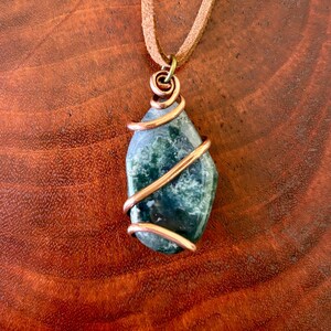 Wire-wrapped Blue Stone Necklace