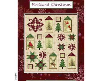Postcard Christmas Digital PDF Quilt Pattern by Coach House Designs