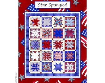 Star Spangled Digital PDF Quilt Pattern by Coach House Designs